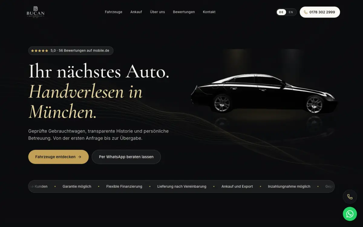 Website of Bucan Automobile
